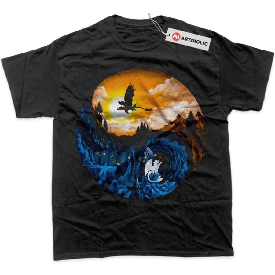 Alternative view of Toothless and Light Fury Shirt, How to Train Your Dragon Shirt, Animated Shirt, Graphic T-Shirt