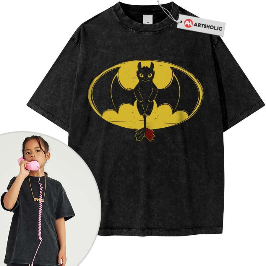Alternative view of Toothless Shirt For Kids, How to Train Your Dragon Shirt For Kids, Animated Shirt For Kids, Vintage T-Shirt For Kids