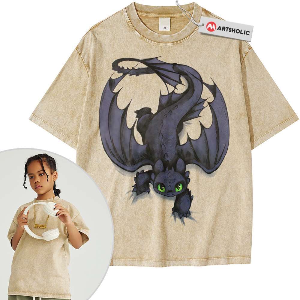 Alternative view of Toothless Shirt For Kids, How to Train Your Dragon Shirt For Kids, Animated Shirt For Kids, Vintage T-Shirt For Kids