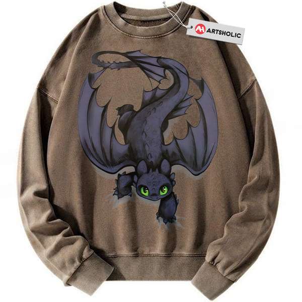 Alternative view of Toothless Sweatshirt, How to Train Your Dragon Sweatshirt, Animated Sweatshirt, Vintage Sweatshirt