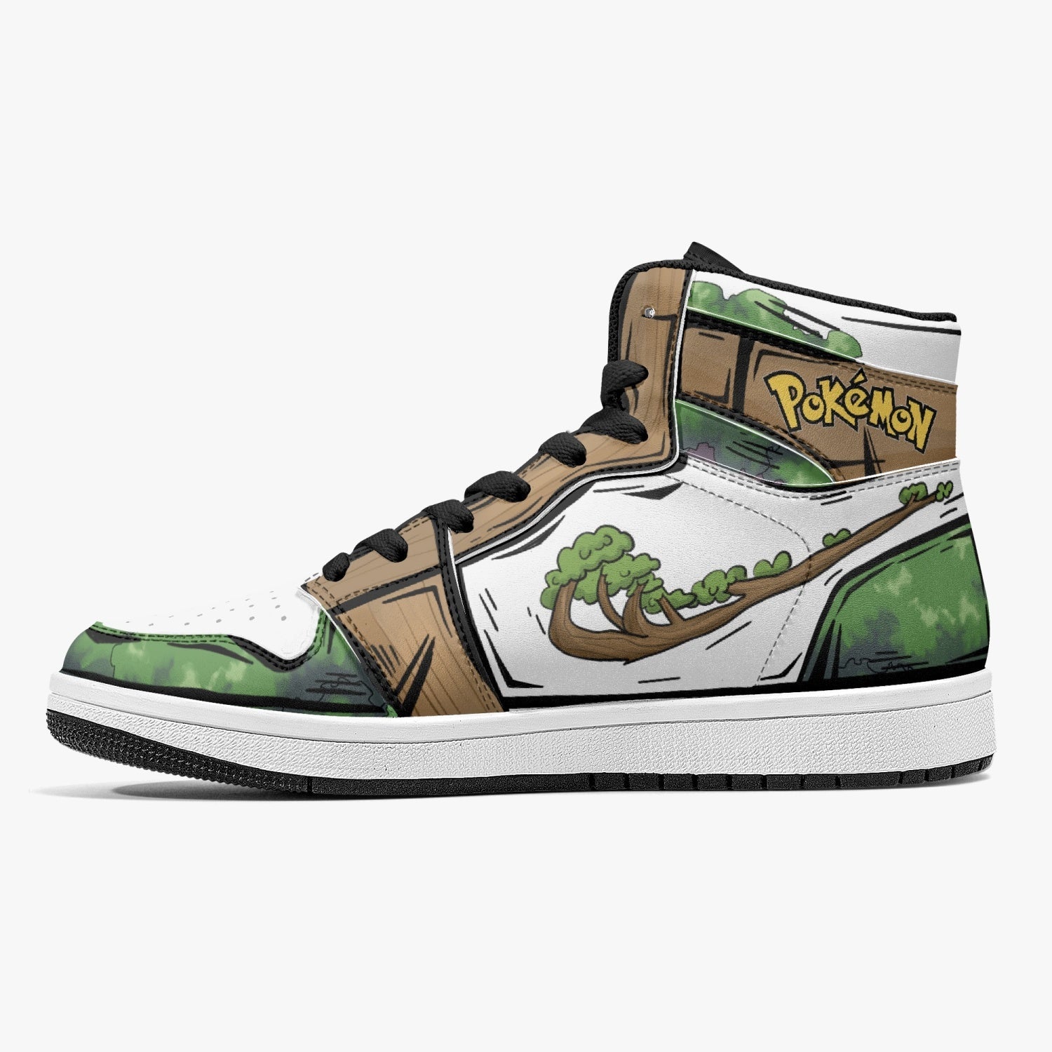 Alternative view of Torterra Pokemon Custom Sneaker Mid 1 Basketball Shoes - Otaku Hall