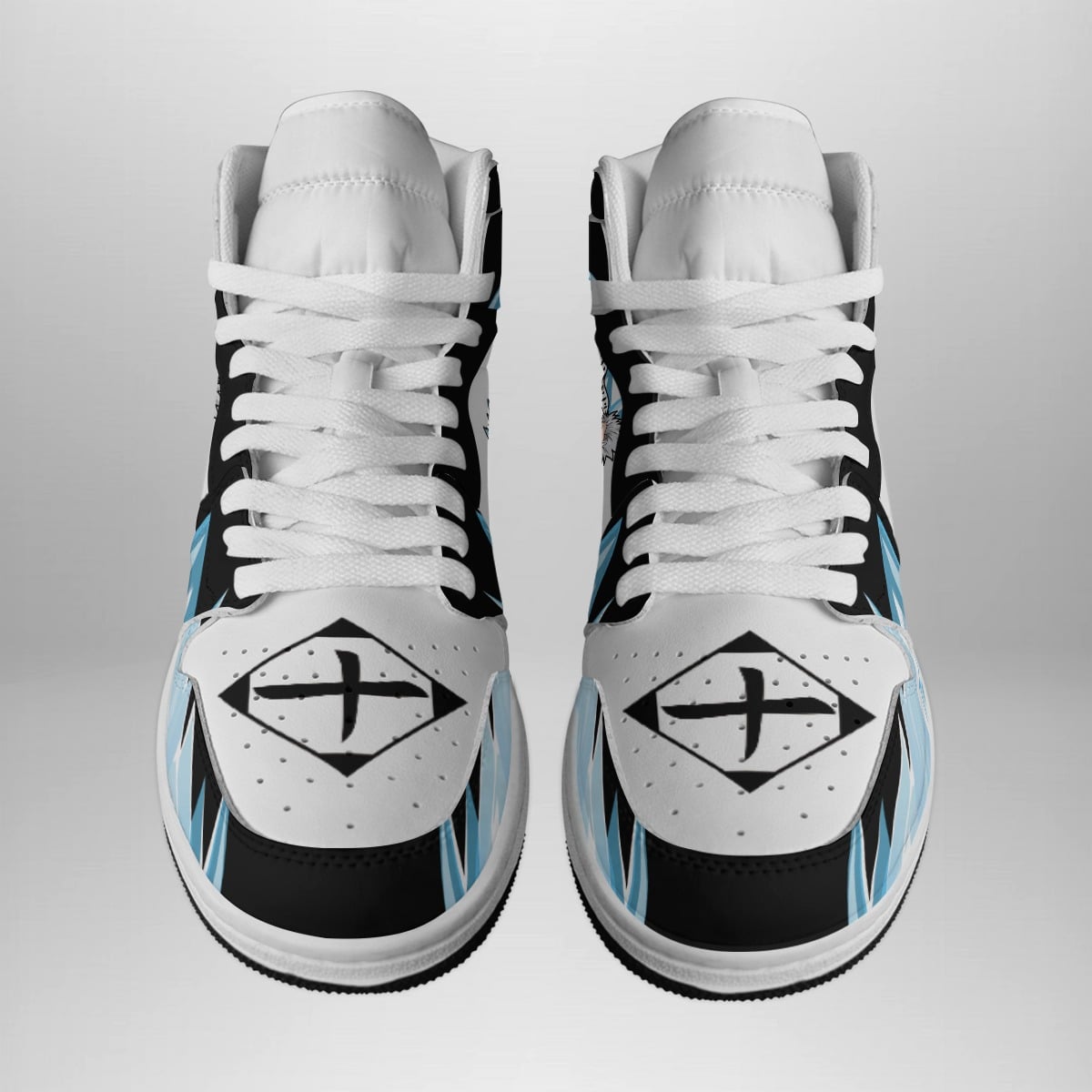 Alternative view of Toshiro Hitsugaya Dragon Bleach Anime Inspired Mid Top 1 Basketball Shoes for Fans - Otaku Hall