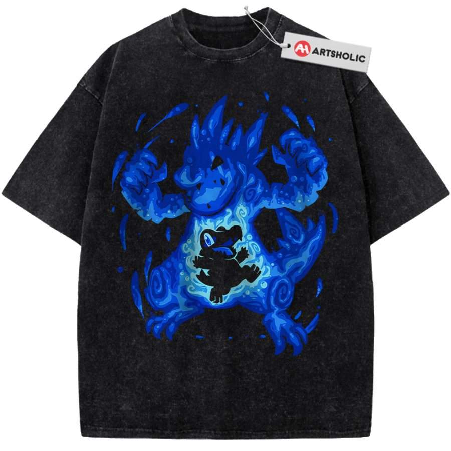 Alternative view of Totodile vs Feraligatr Shirt, Pokemon shirt, Anime Shirt, Vintage T-Shirt
