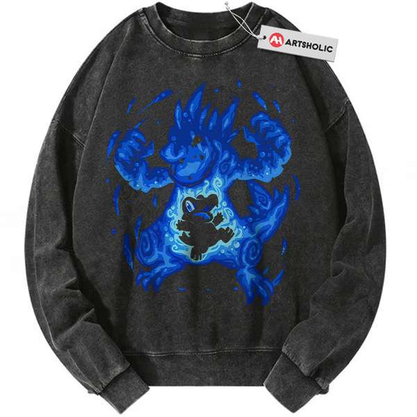 Totodile vs Feraligatr Sweatshirt, Pokemon Sweatshirt, Anime Sweatshirt, Vintage Sweatshirt