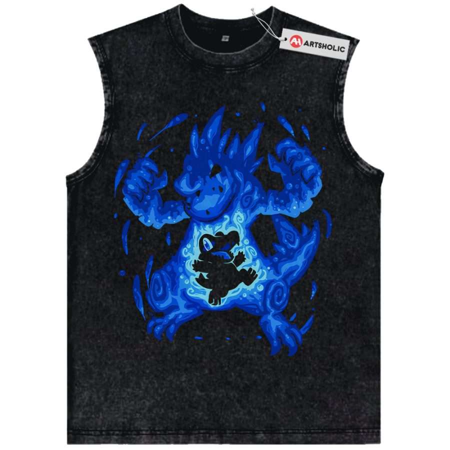 Alternative view of Totodile vs Feraligatr Tank Top, Pokemon Tank Top, Anime Tank Top, Vintage Tank Top