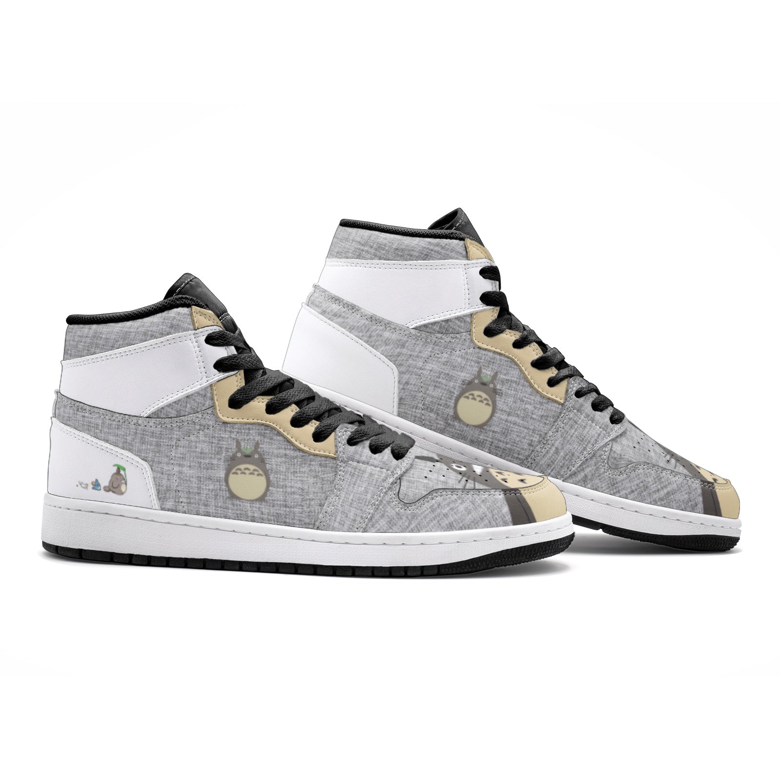 Alternative view of Totoro Smile My Neighbor Totoro Custom Sneaker Mid 1 Basketball Shoes - Otaku Hall