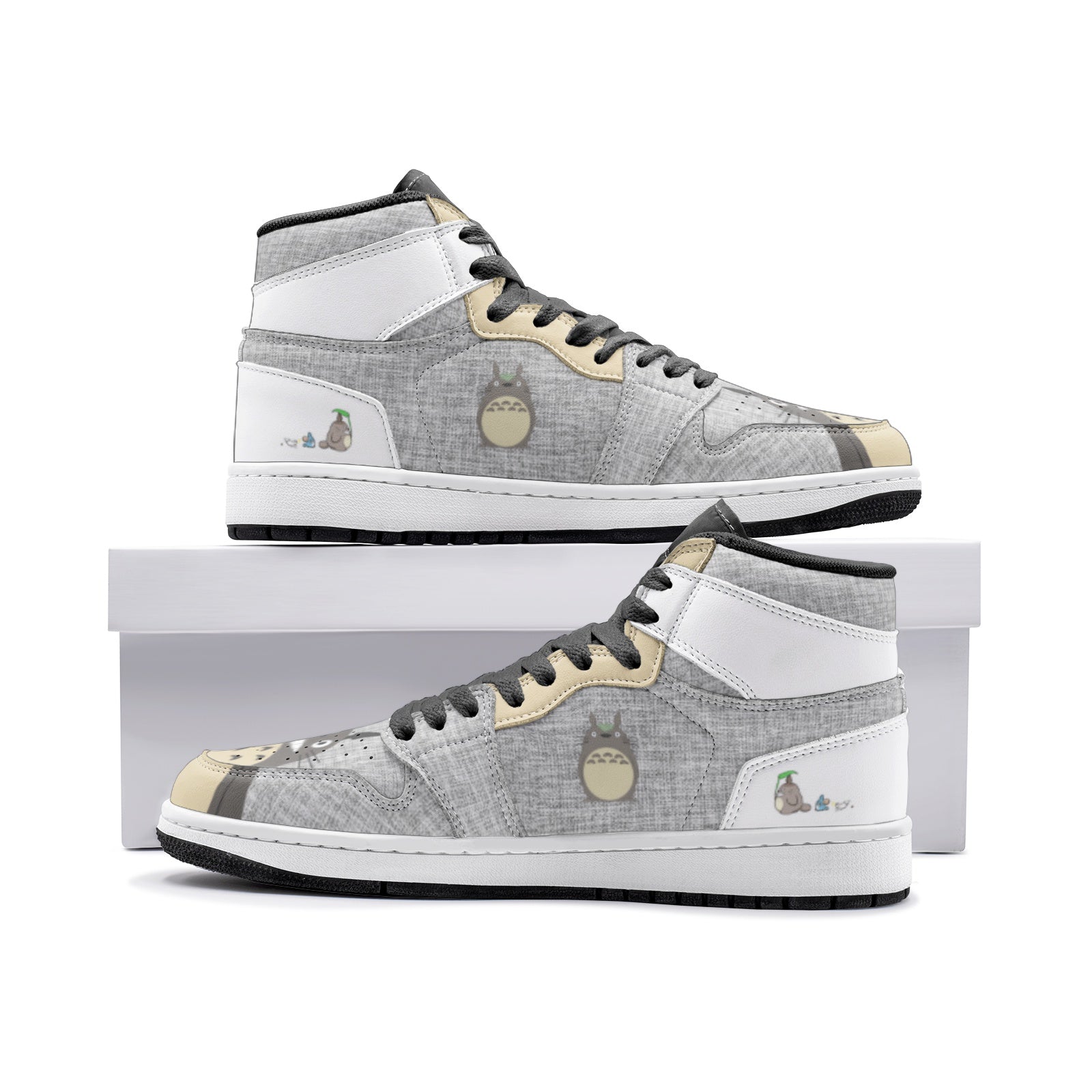 Totoro Smile My Neighbor Totoro Custom Sneaker Mid 1 Basketball Shoes - Otaku Hall