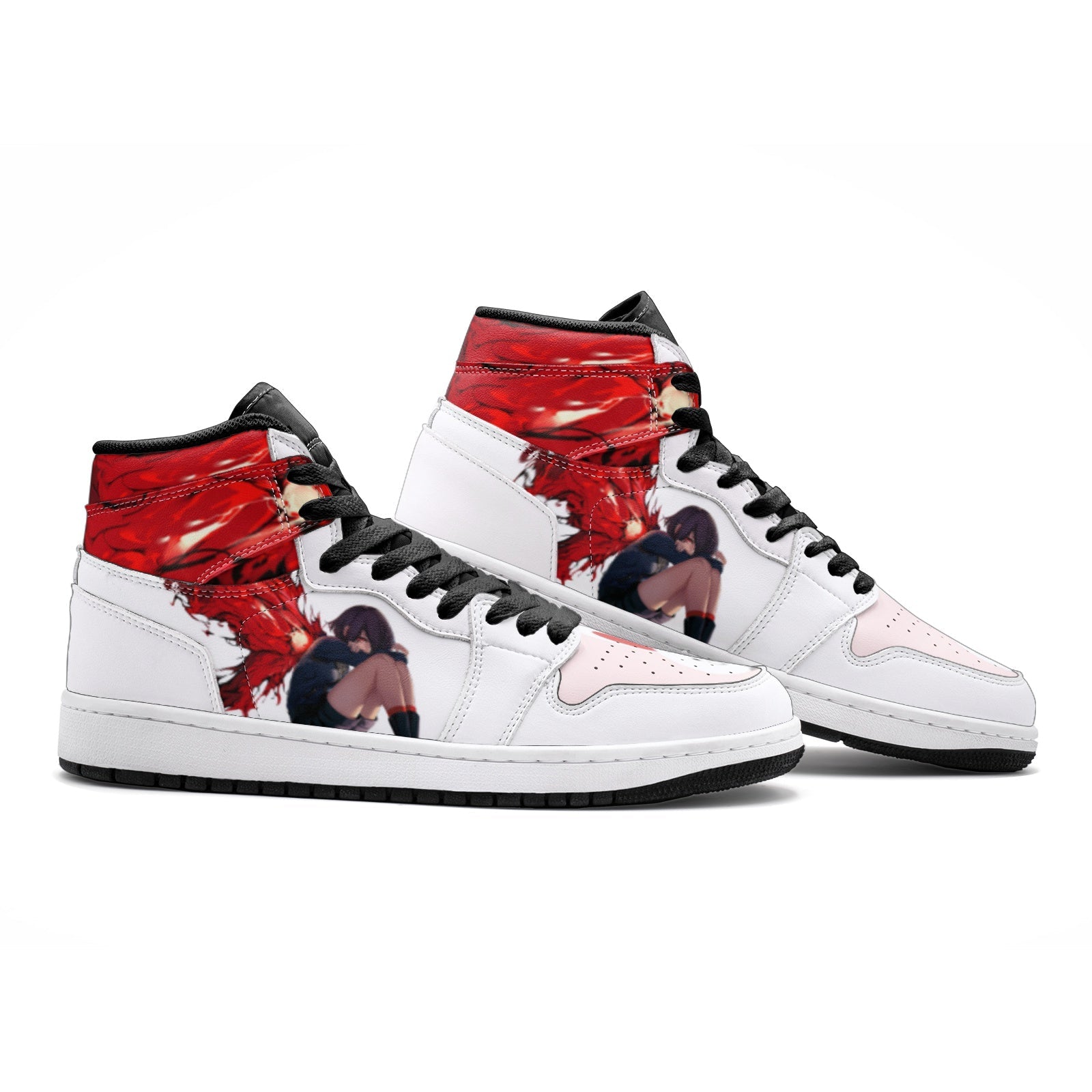 Touka Kirishima Tokyo Ghoul V2 Custom Sneaker Mid 1 Basketball Shoes - Otaku Hall