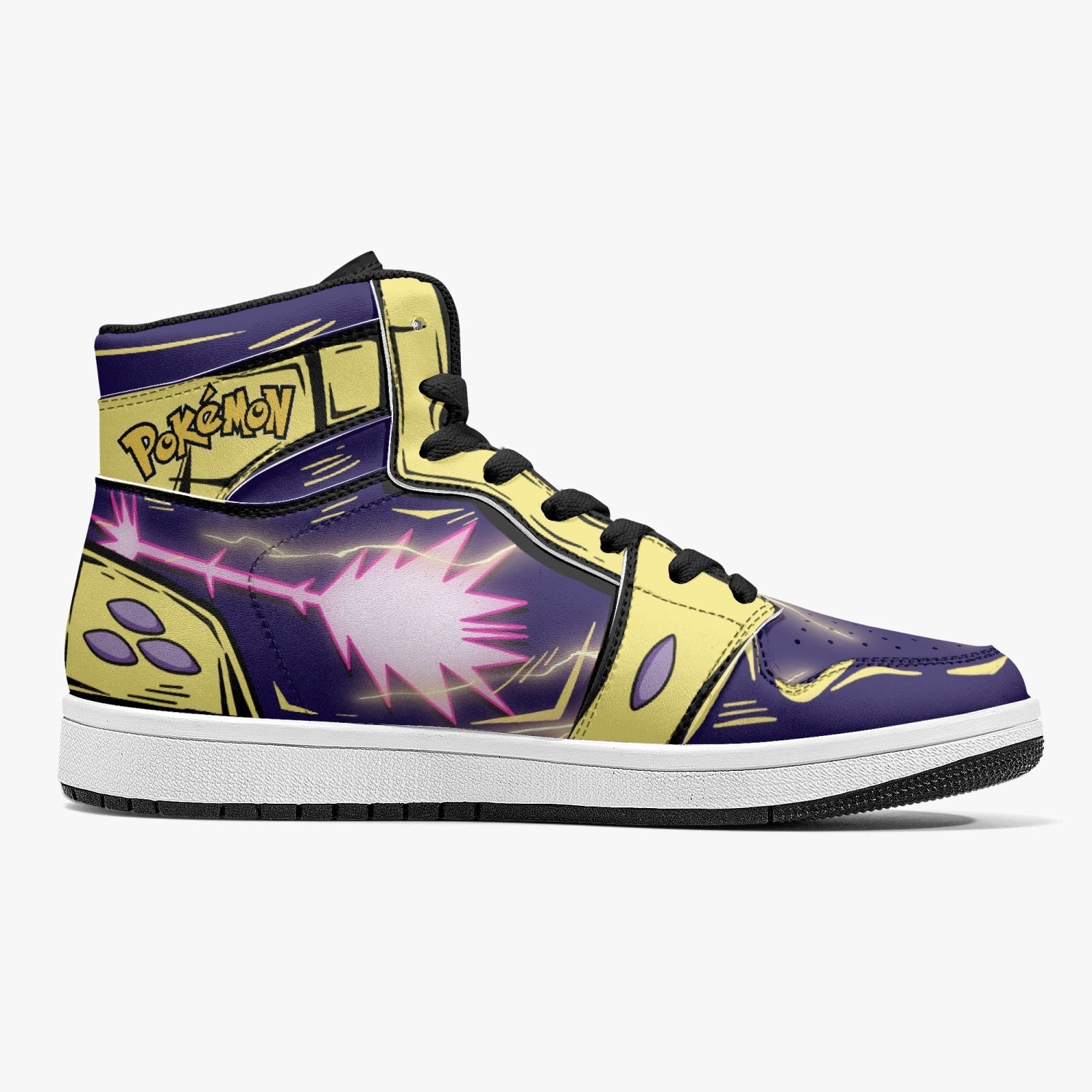 Alternative view of Toxtricity Pokemon Custom Sneaker Mid 1 Basketball Shoes - Otaku Hall