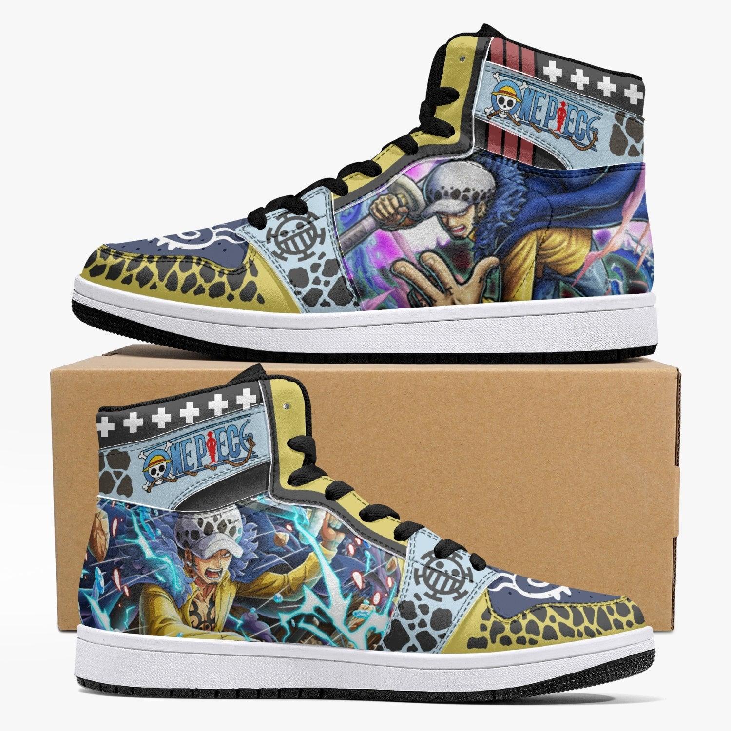 Trafalgar D. Law Onigashima One Piece Custom Sneaker Mid 1 Basketball Shoes - Otaku Hall