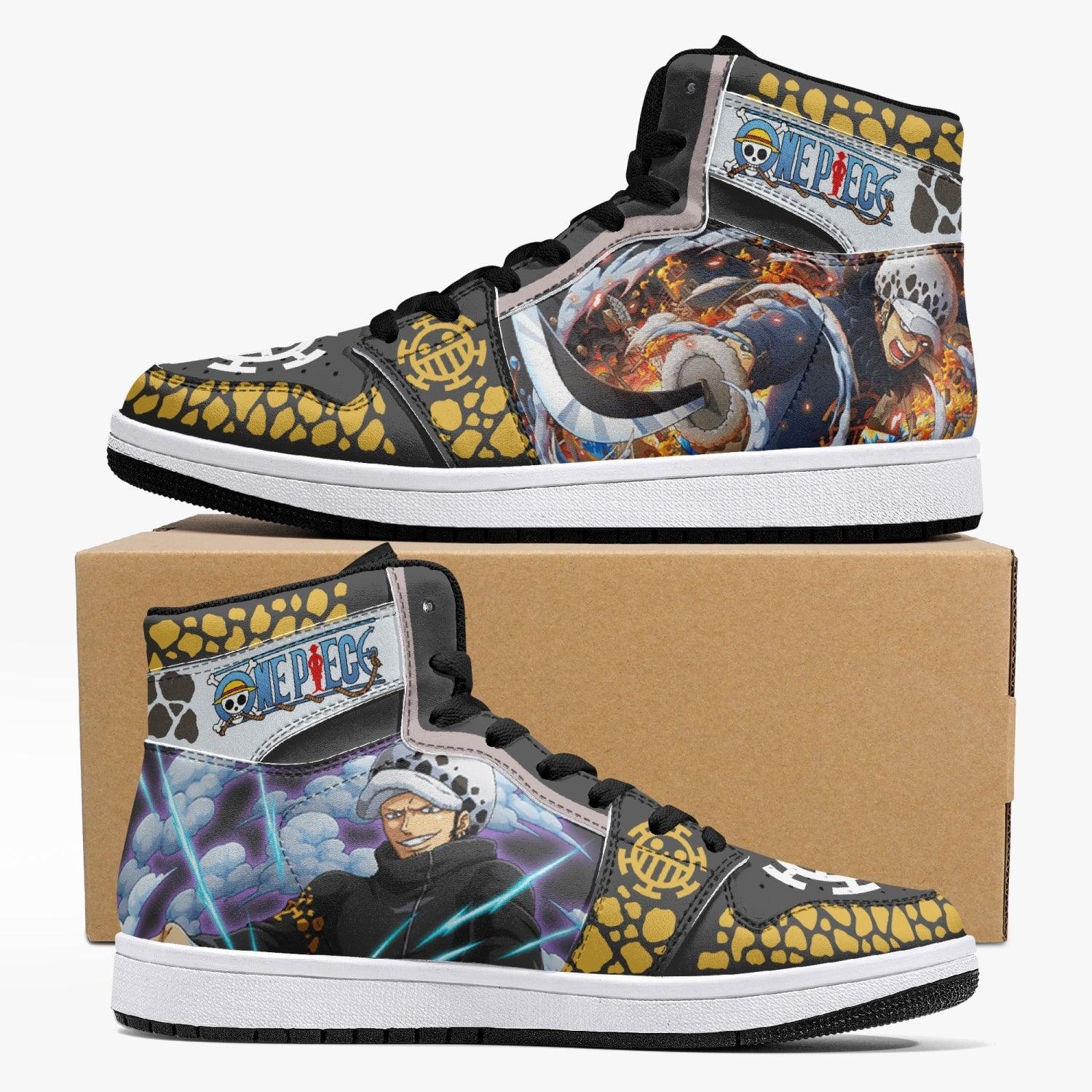 Trafalgar D. Law Timeskip One Piece Custom Sneaker Mid 1 Basketball Shoes - Otaku Hall
