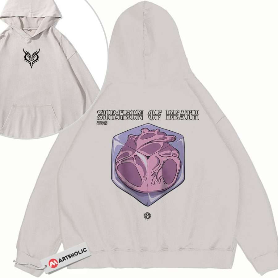 Alternative view of Trafalgar D Water Law Hoodie, One Piece Hoodie, Anime Hoodie, Vintage Hoodie 2-Sided