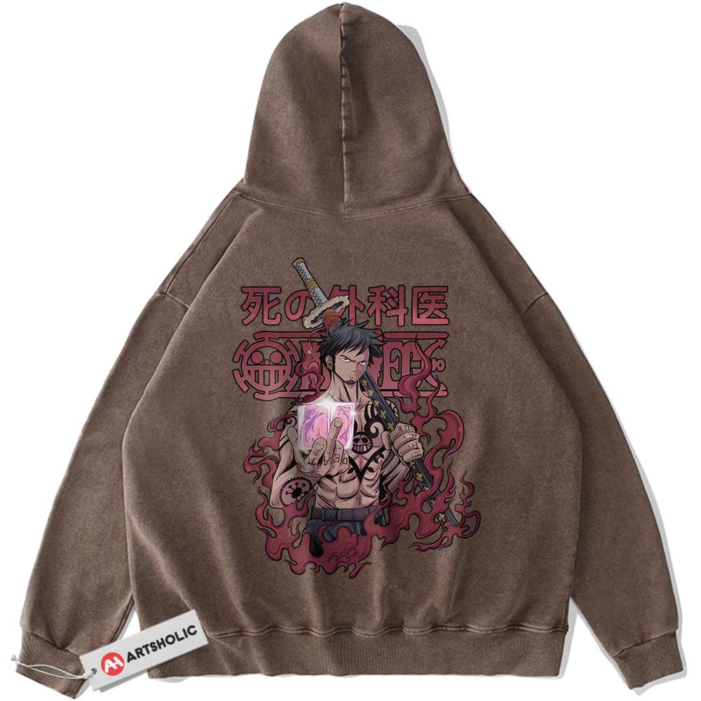 Alternative view of Trafalgar D Water Law Hoodie, One Piece Hoodie, Anime Hoodie, Vintage Hoodie
