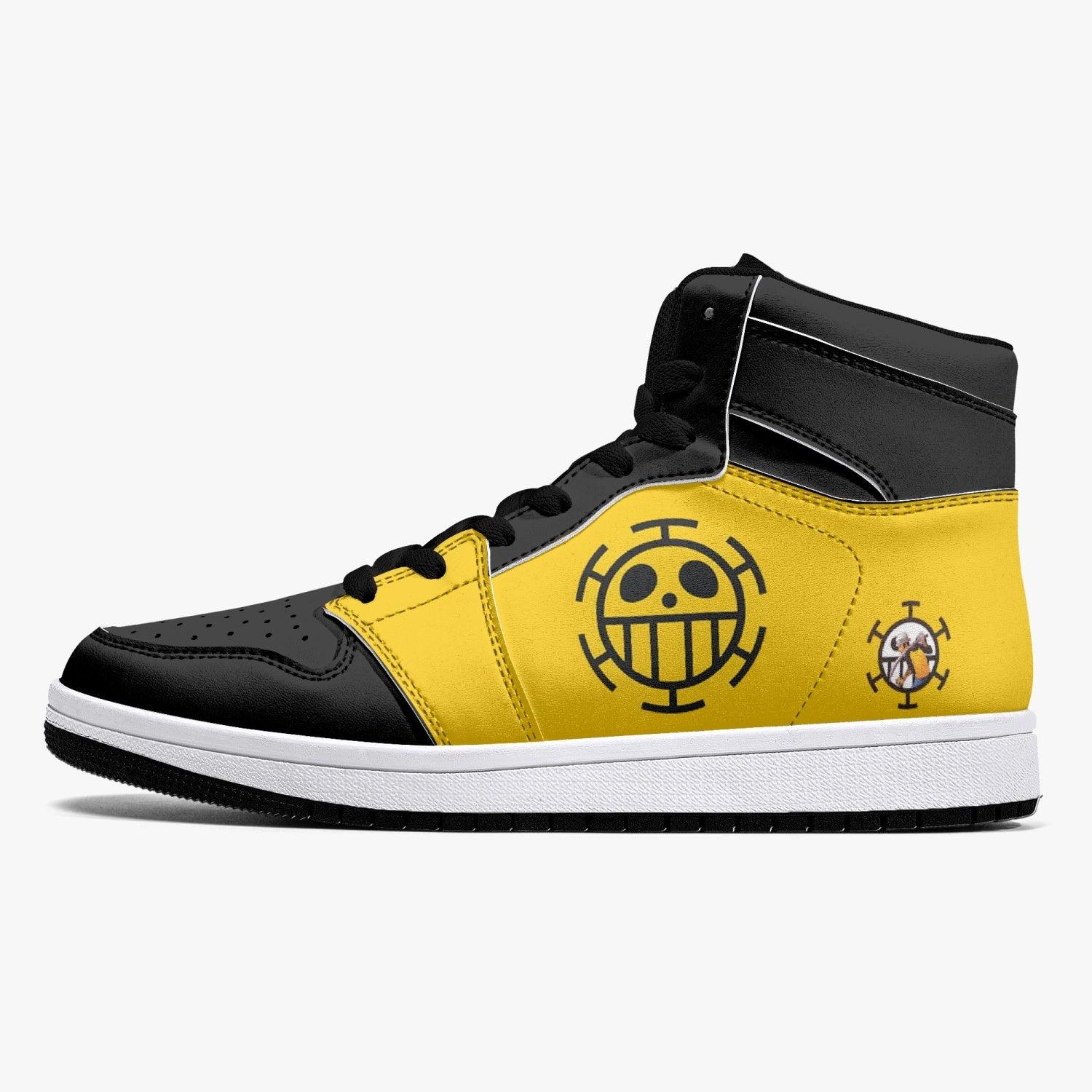 Alternative view of Trafalgar D. Water Law One Piece Custom Sneaker Mid 1 Basketball Shoes - Otaku Hall