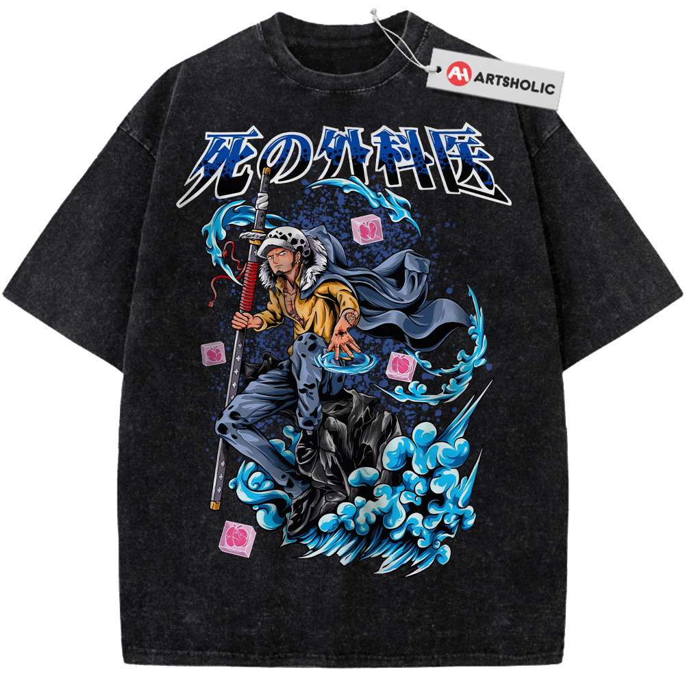 Alternative view of Trafalgar D Water Law Shirt, One Piece Shirt, Anime Shirt, Vintage T-Shirt