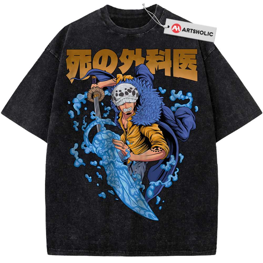 Alternative view of Trafalgar D Water Law Shirt, One Piece Shirt, Anime Shirt, Vintage Tee