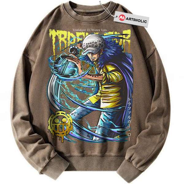 Alternative view of Trafalgar D Water Law Sweatshirt, One Piece Sweatshirt, Anime Sweatshirt, Vintage Sweatshirt