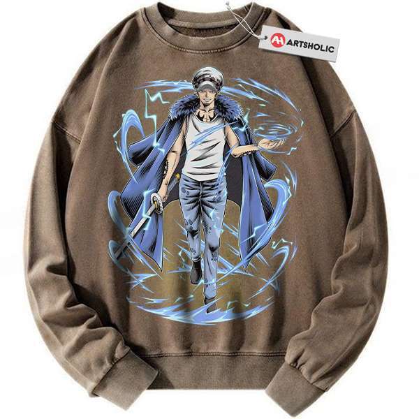 Alternative view of Trafalgar D Water Law Sweatshirt, One Piece Sweatshirt, Anime Sweatshirt, Vintage Sweatshirt