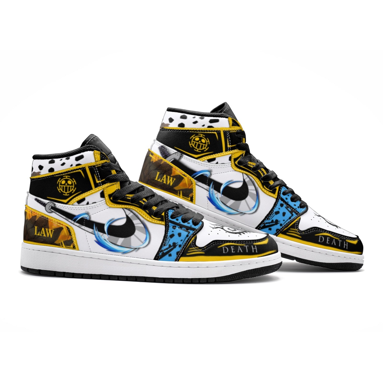 Alternative view of Trafalgar Law One Piece Custom Sneaker Mid 1 Basketball Shoes - Otaku Hall