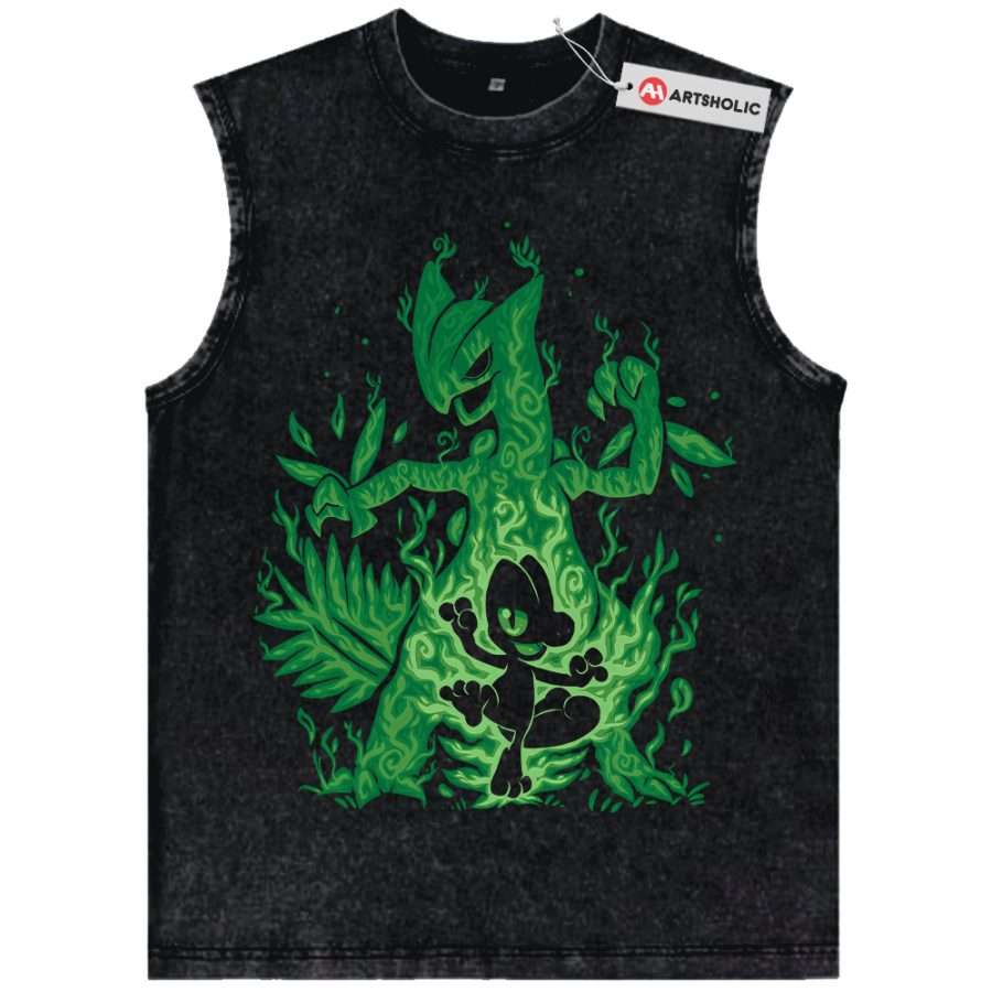 Alternative view of Treecko Tank Top, Sceptile Tank Top, Pokemon Tank Top, Anime Tank Top, Vintage Tank Top