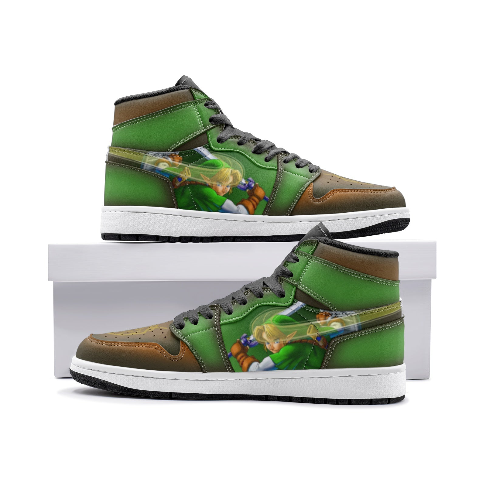 Triforce Symbol Zelda Custom Sneaker Mid 1 Basketball Shoes - Otaku Hall