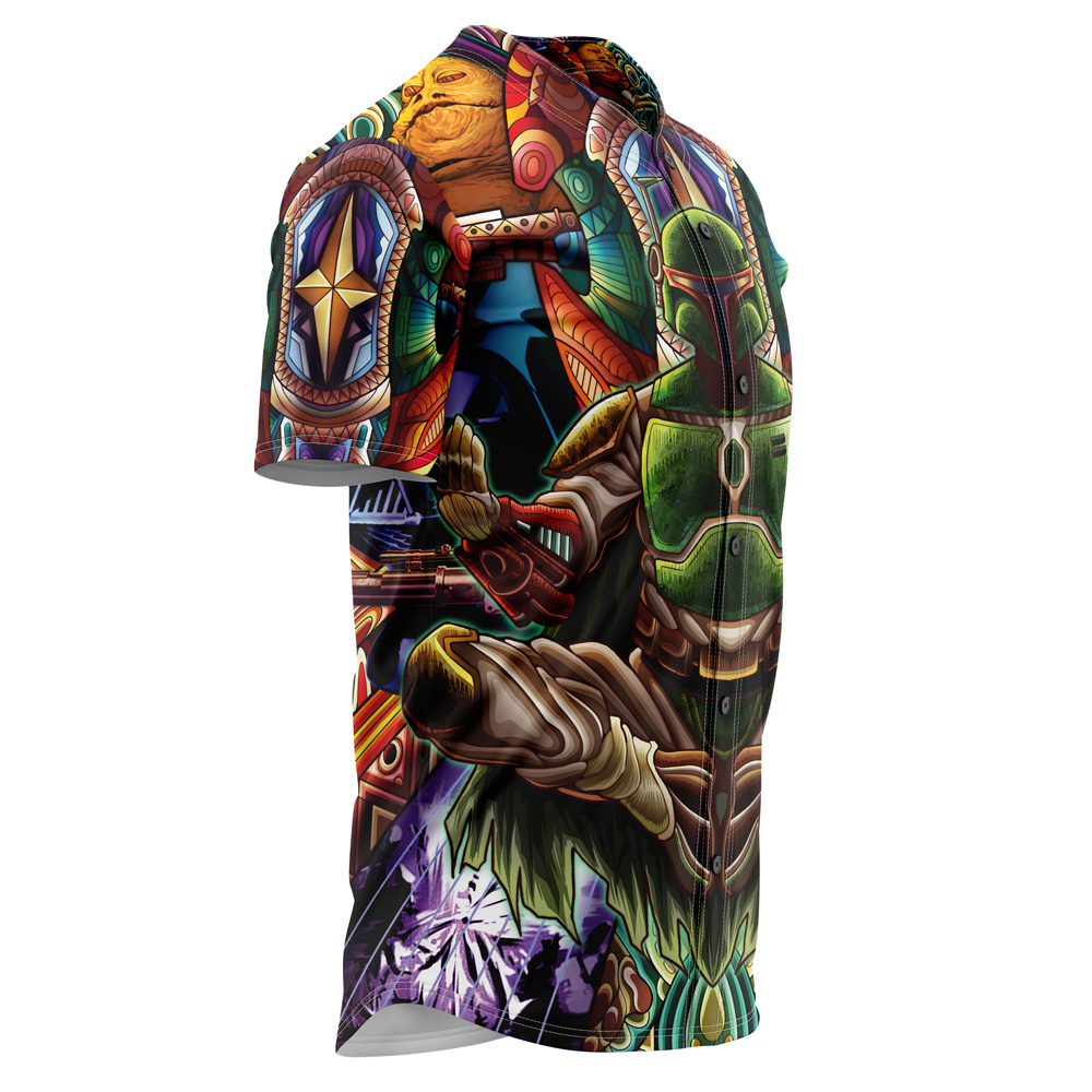 Alternative view of Trippy Boba Fett Star Wars Custom Baseball Jersey - Otaku Hall