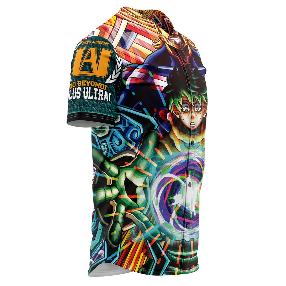 Alternative view of Trippy Deku x All Might My Hero Academia Baseball Jersey Without Piping