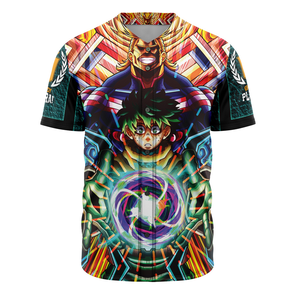 Trippy Deku x All Might My Hero Academia Custom Baseball Jersey - Otaku Hall