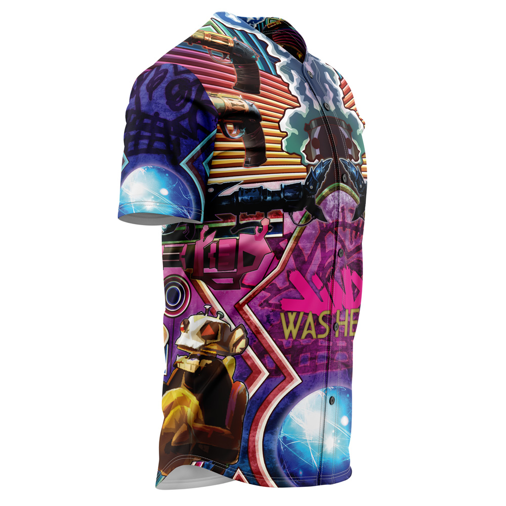 Alternative view of Trippy Jinx Arcane League of Legends Baseball Jersey Without Piping