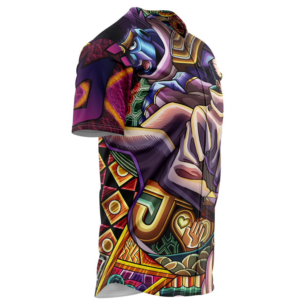Alternative view of Trippy Jotaro Kujo JoJo's Bizarre Adventure Baseball Jersey Without Piping