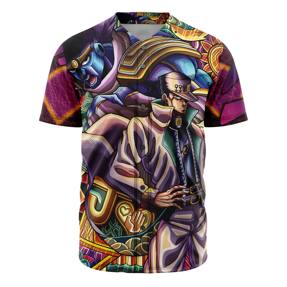Trippy Jotaro Kujo JoJo's Bizarre Adventure Custom Baseball Jersey - Otaku Hall
