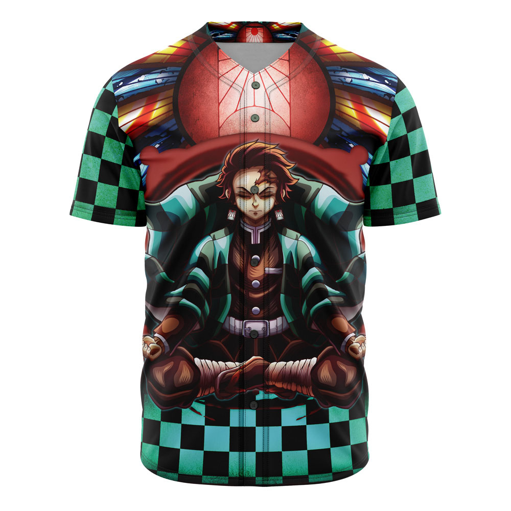 Trippy Kamado Tanjiro Demon Slayer Custom Baseball Jersey - Otaku Hall