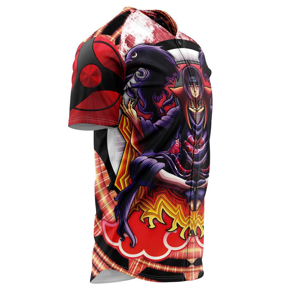 Alternative view of Trippy Meditating Itachi Akatsuki Baseball Jersey Without Piping
