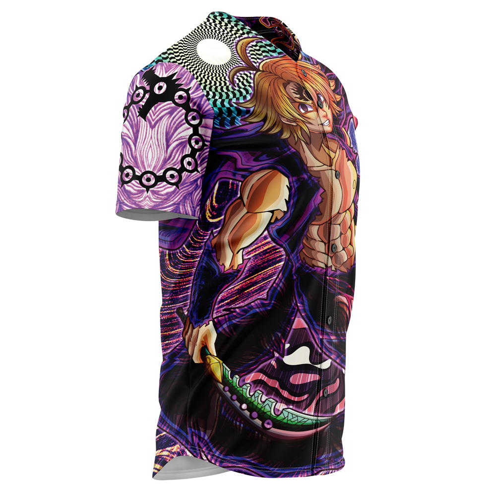 Alternative view of Trippy Meliodas Assault Mode Seven Deadly Sins Custom Baseball Jersey - Otaku Hall