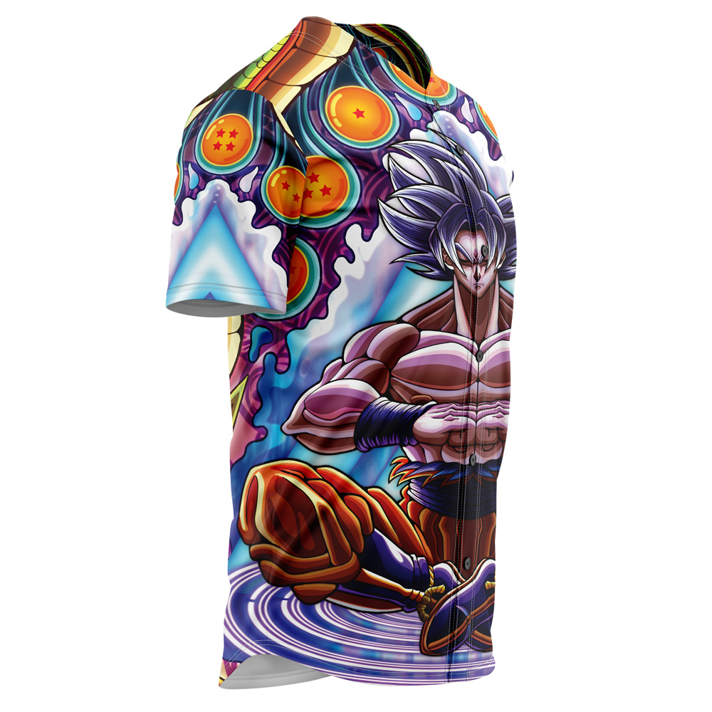 Alternative view of Trippy Ultra Instinct Goku Dragon Ball Z Baseball Jersey Without Piping