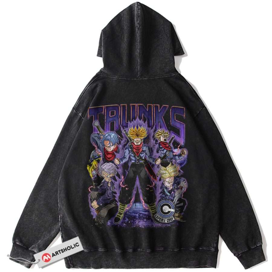 Alternative view of Trunks Hoodie, Dragon Ball Hoodie, DBZ Hoodie, Anime Hoodie, Vintage Hoodie