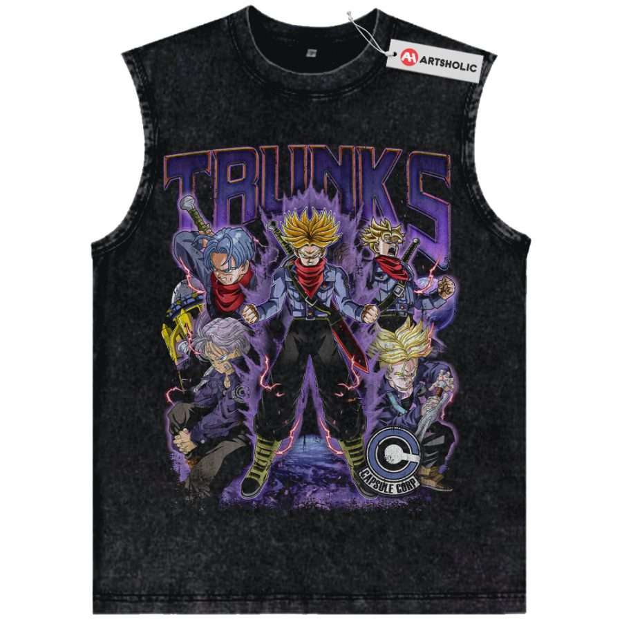 Alternative view of Trunks Tank Top, Dragon Ball Tank Top, DBZ Tank Top, Anime Tank Top, Vintage Tank Top