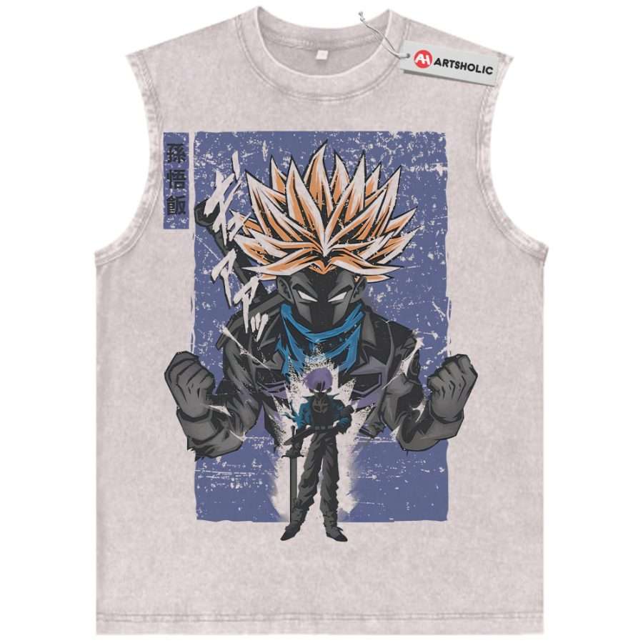 Alternative view of Trunks Tank Top, Dragon Ball Z Tank Top, DBZ Tank Top, Anime Tank Top, Vintage Tank Top
