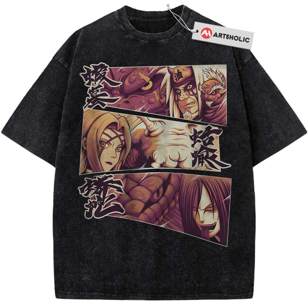 Alternative view of Tsunade Shirt, Jiraiya Shirt, Orochimaru Shirt, Anime Shirt, Vintage T-Shirt