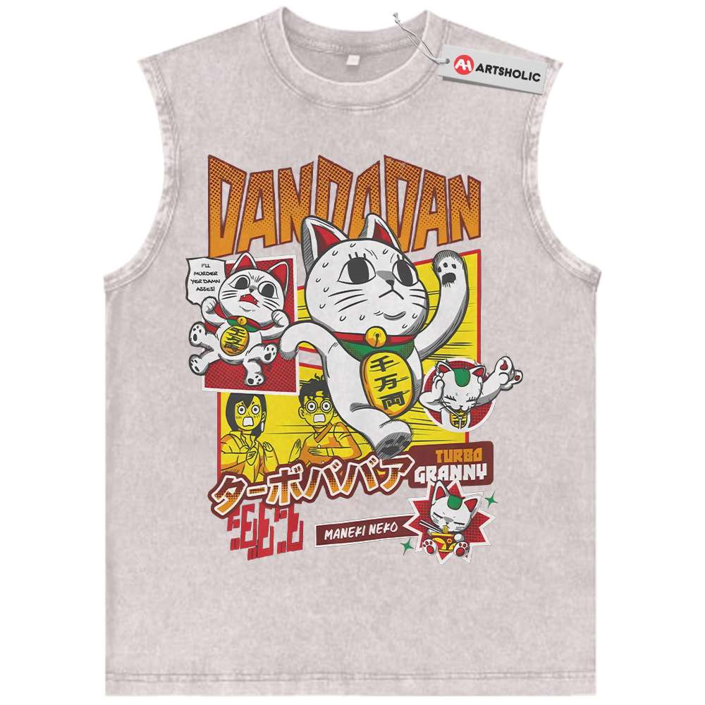 Alternative view of Turbo Granny Tank Top, Dandadan Tank Top, Anime Tank Top, Vintage Tank Top