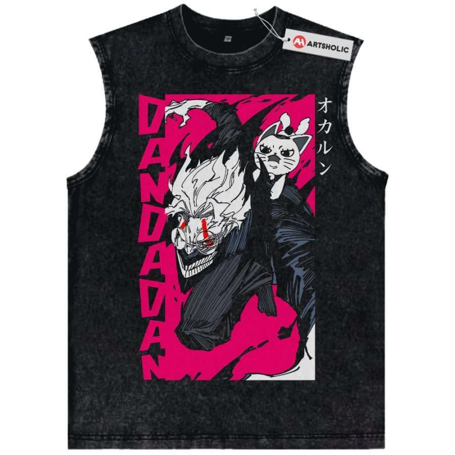 Alternative view of Turbo Granny vs Okarun Tank Top, Dandadan Tank Top, Anime Tank Top, Vintage Tank Top