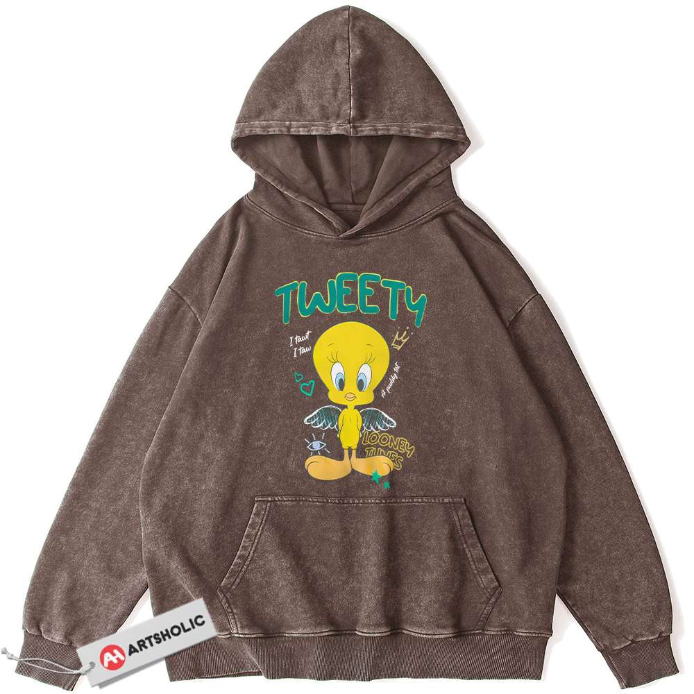 Alternative view of Tweety Hoodie, Looney Tunes Hoodie, Cartoon Hoodie, Vintage Hoodie