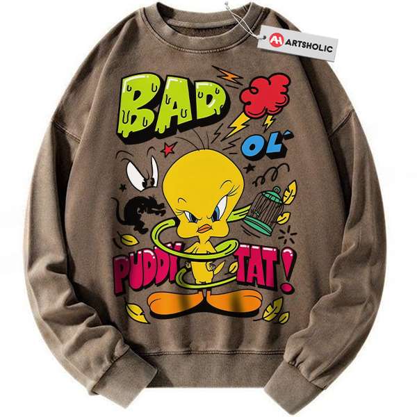 Alternative view of Tweety Sweatshirt, Looney Tunes Sweatshirt, Cartoon Sweatshirt, Vintage Sweater