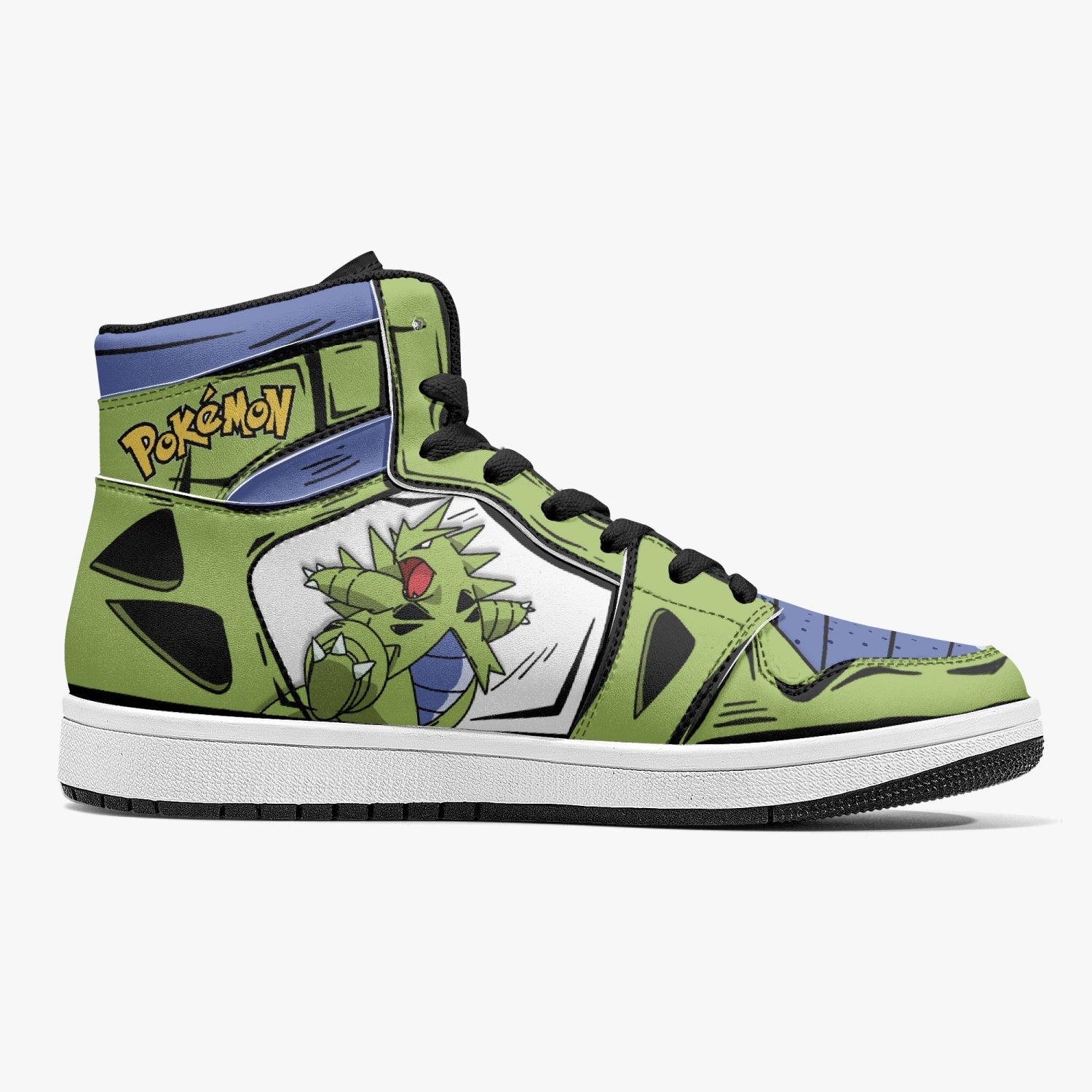 Alternative view of Tyranitar Pokemon Custom Sneaker Mid 1 Basketball Shoes - Otaku Hall
