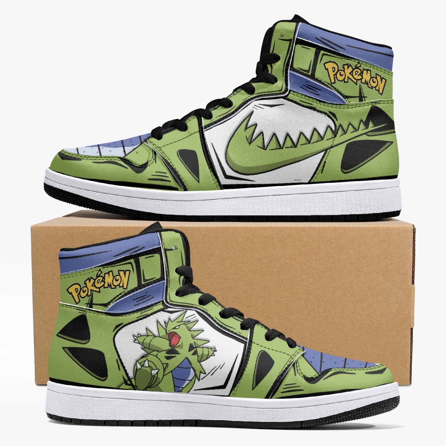 Tyranitar Pokemon Custom Sneaker Mid 1 Basketball Shoes - Otaku Hall