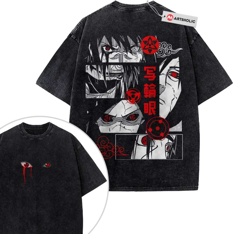 Alternative view of Uchiha Clan Shirt, Naruto Shirt, Anime Shirt, Vintage T-Shirt 2-Sided