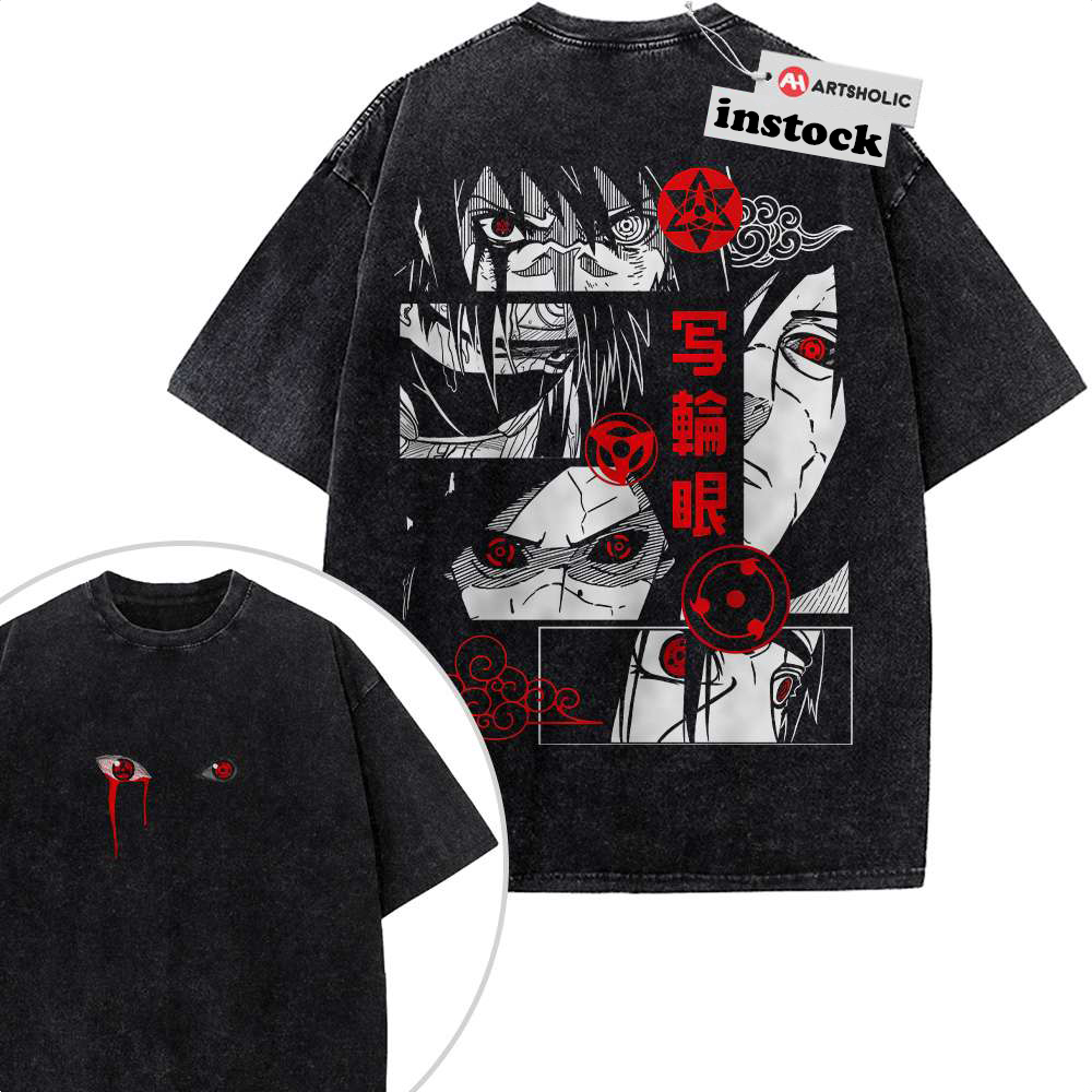 Uchiha Clan Shirt, Naruto Shirt, Anime Shirt, Vintage T-Shirt 2-Sided