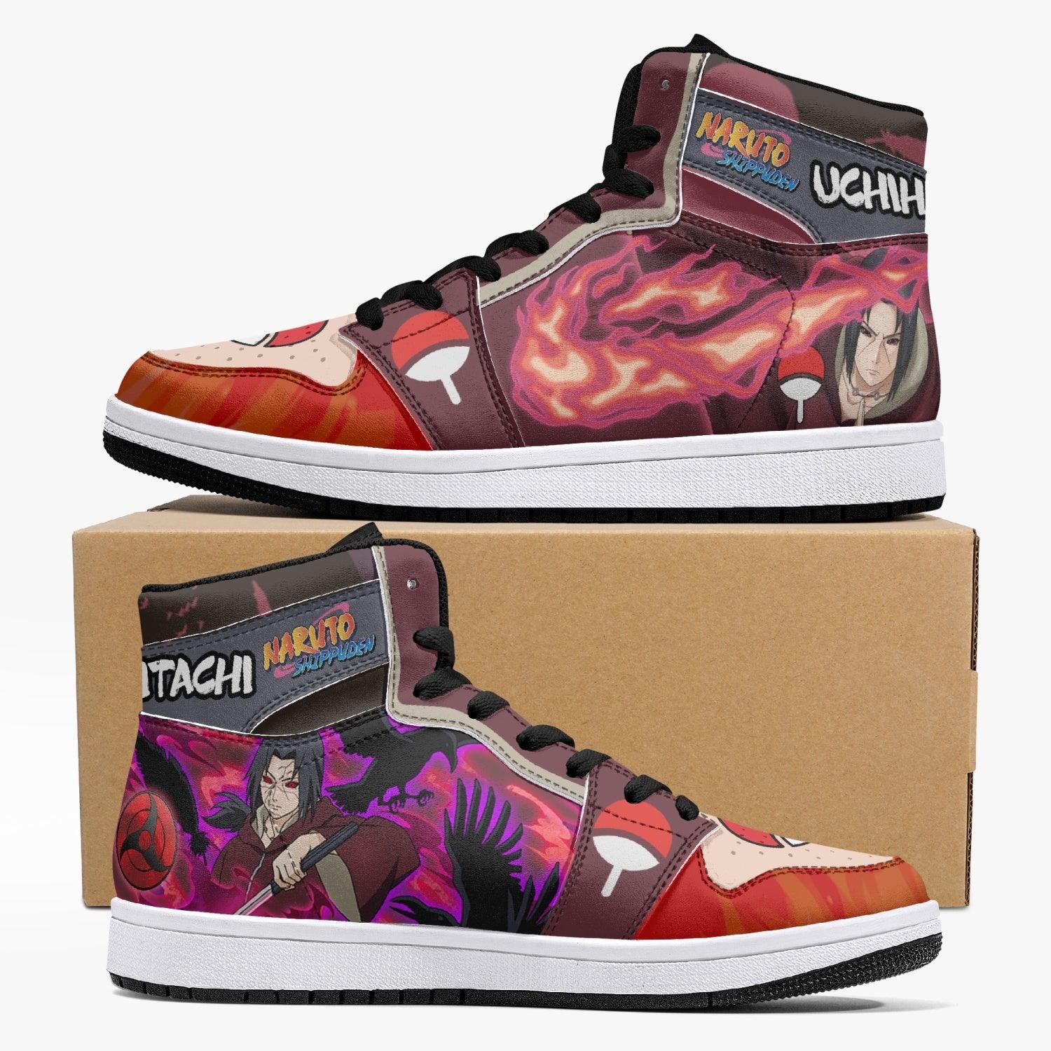 Uchiha Itachi Edo Tensei Naruto Shippuden Custom Sneaker Mid 1 Basketball Shoes - Otaku Hall