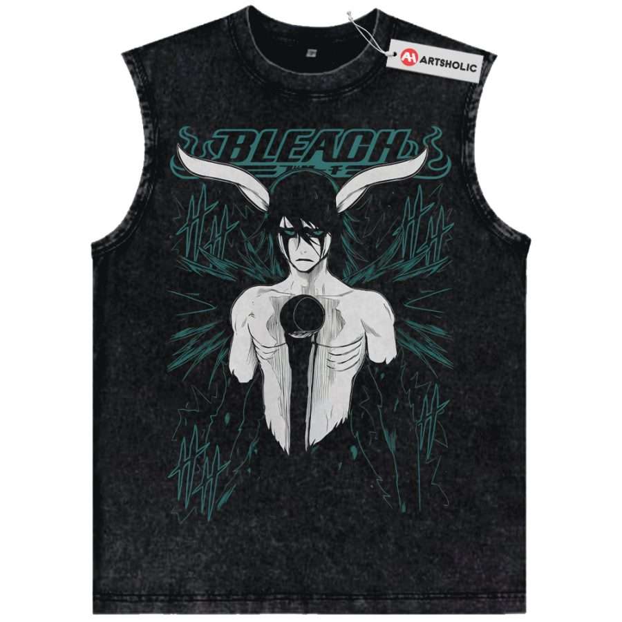 Alternative view of Ulquiorra Cifer Tank Top, Bleach Tank Top, Anime Tank Top, Vintage Tank Top