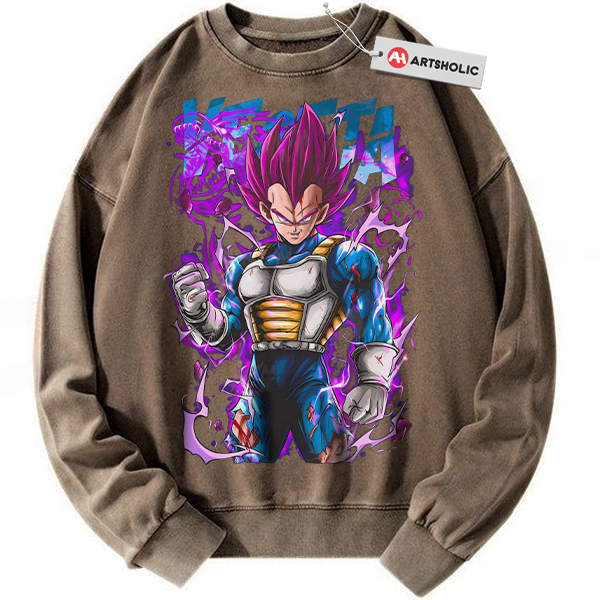 Alternative view of Ultra Ego Vegeta Sweatshirt, Dragon Ball Sweatshirt, DBZ Sweatshirt, Anime Sweatshirt, Vintage Sweatshirt